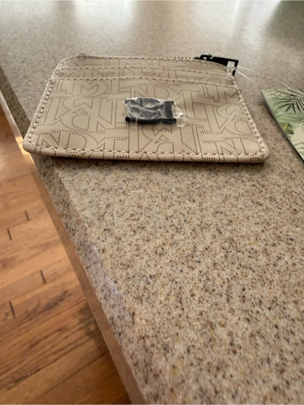 Badgley Mischka Beige Logo Card Wallet
